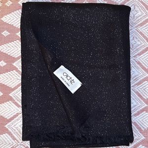 Iridescent CACHE black SCARF 30” x 80” wraps